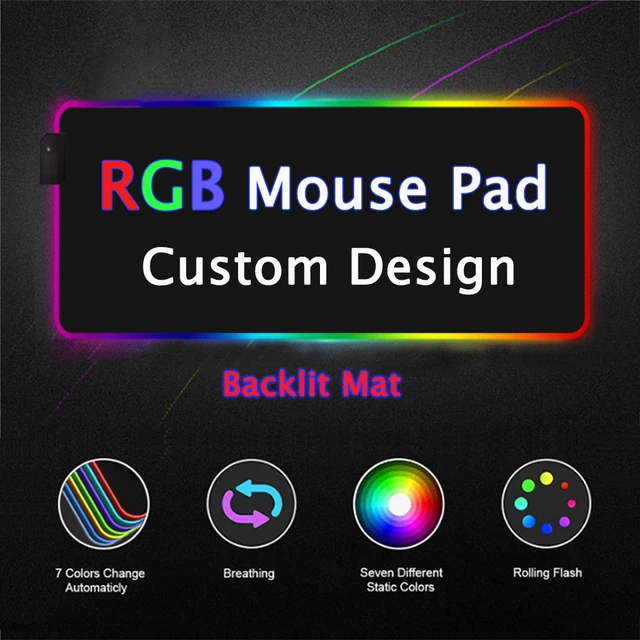 Tapis de souris Anime personnalisé, conception de tapis de souris, blanc,  configuration RVB, accessoires de jeu LED, Genshin Impact, ours, PC Gamer -  AliExpress