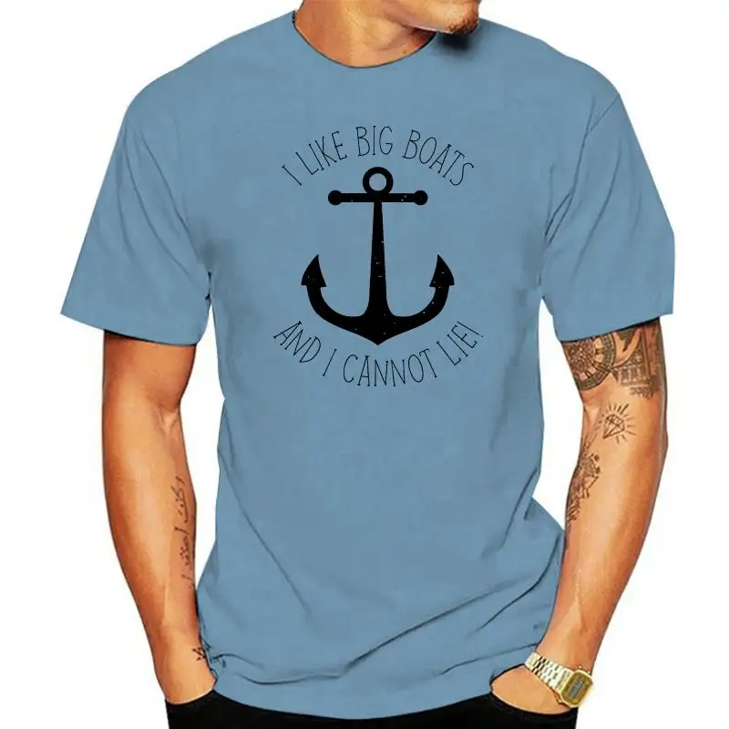 

Printed Men T Shirt Cotton tShirt O-Neck Short-Sleeve Women T-Shirt I Like Big Boats And I Cannot Lie!