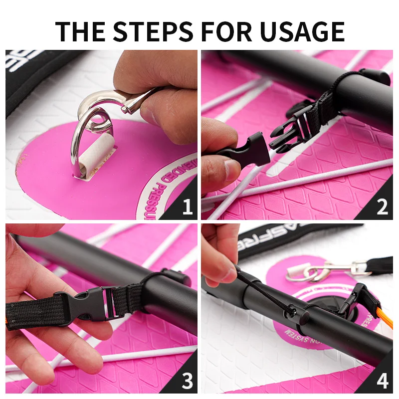 Elastic Kayak Paddle Rope Rowing Boat Paddle Board Accessory Fishing Rod Carabiner Adjustable With Safety Hook scuba diving hook
