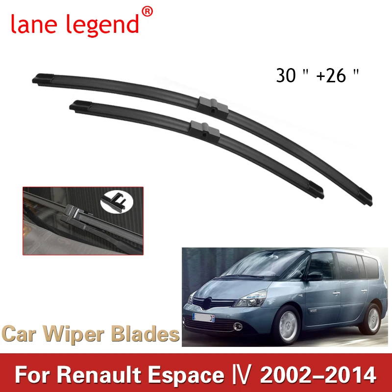 Kit Spazzole Tergicristallo Anteriore Auto 30 "+ 26" Per Renault Espace 4 2014 2013 2012 2011 2010 2009 2008 2007 2006 2005 2004 2003