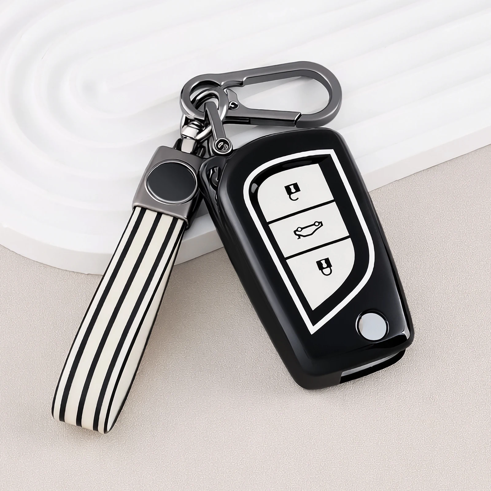 Premium Car Key Case Cover with Sleek TPU Keychain - Durable Protective Shell