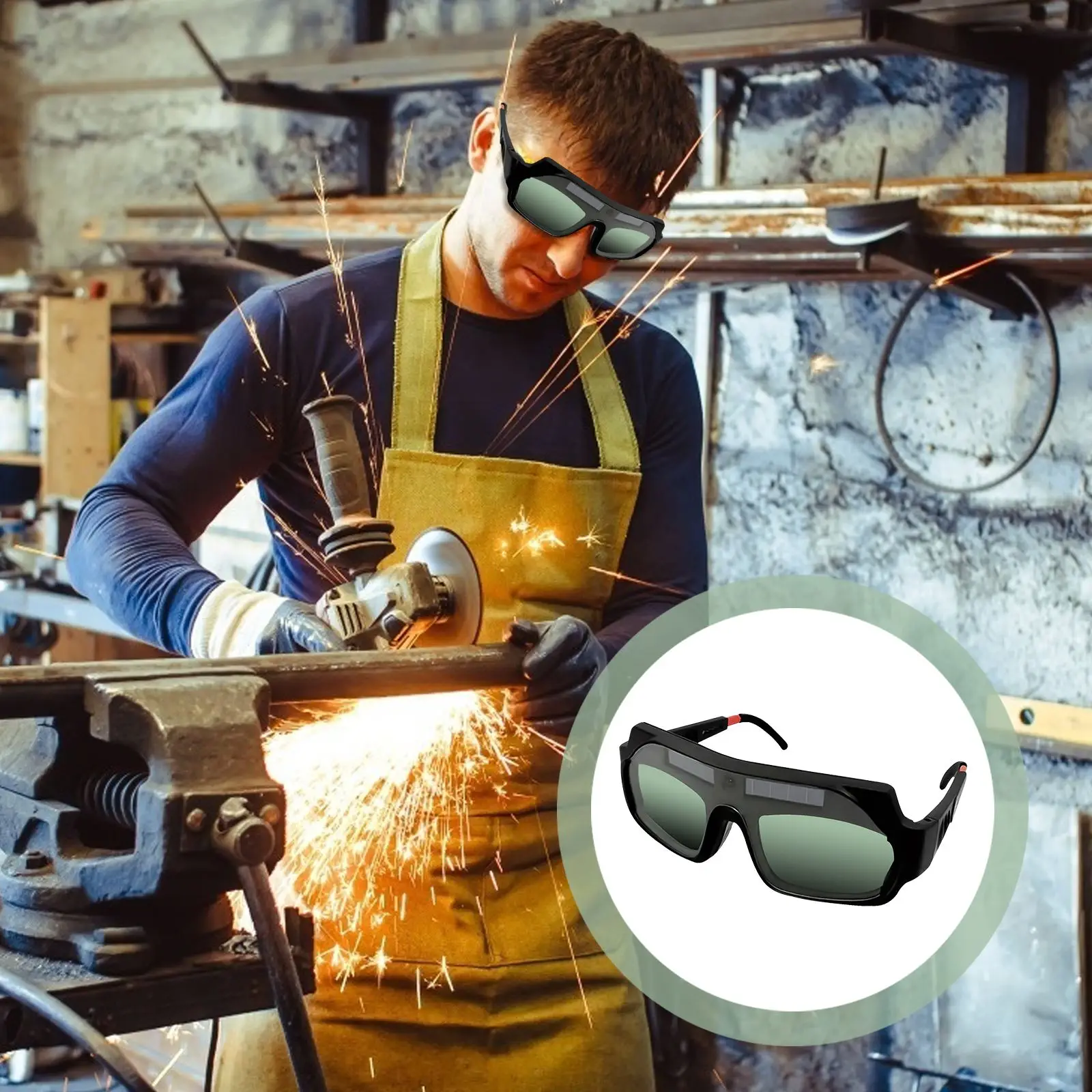 Solar Powered Welding Glasses Auto Darkening Eye Protection Goggles With Adjustable Eye Legs Comfortable Welding Safety Glasses anti splash welding glasses goggles eye protection work safety goggles windproof dustproof protective glasses optical lens frame