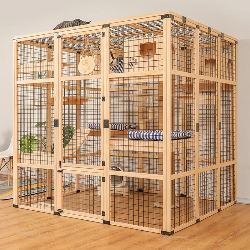

Super Large Cat Villa Cage Home Cat Villa Cat House Cat House Cat House Cat Nest Cat House Luxury Large Cat Cage Customization
