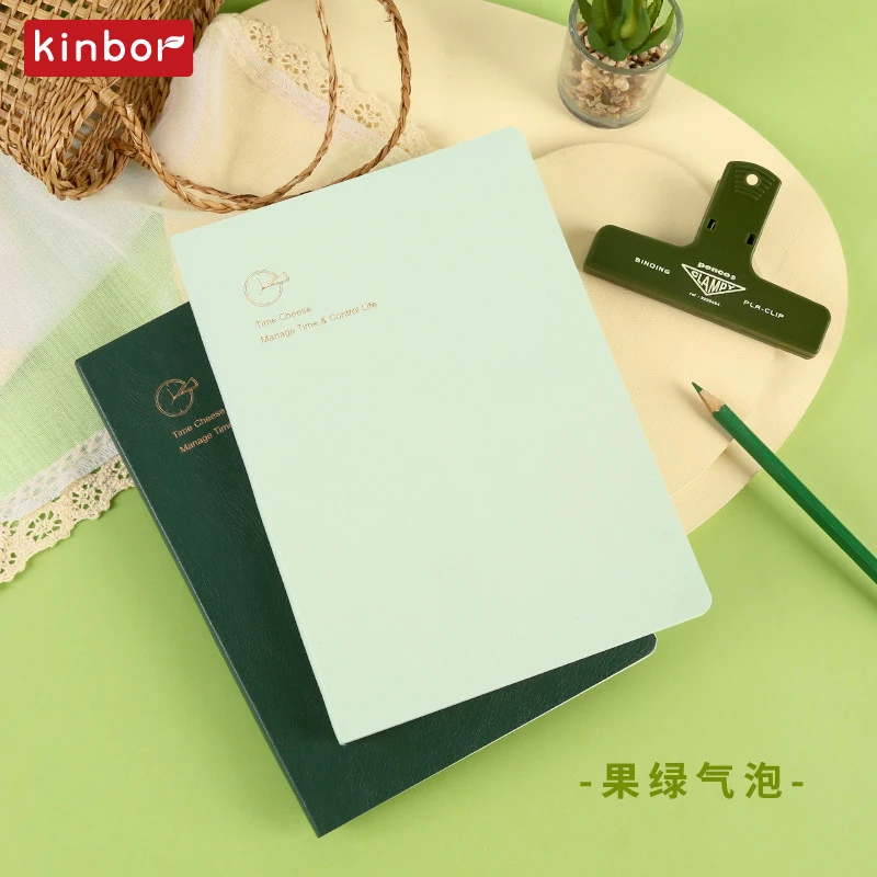 New Kinbor A5 Month Weekly Planner Time Cheese PU Leather Notebook High Quality Notepads Journals INS Noting Books Schedule 5