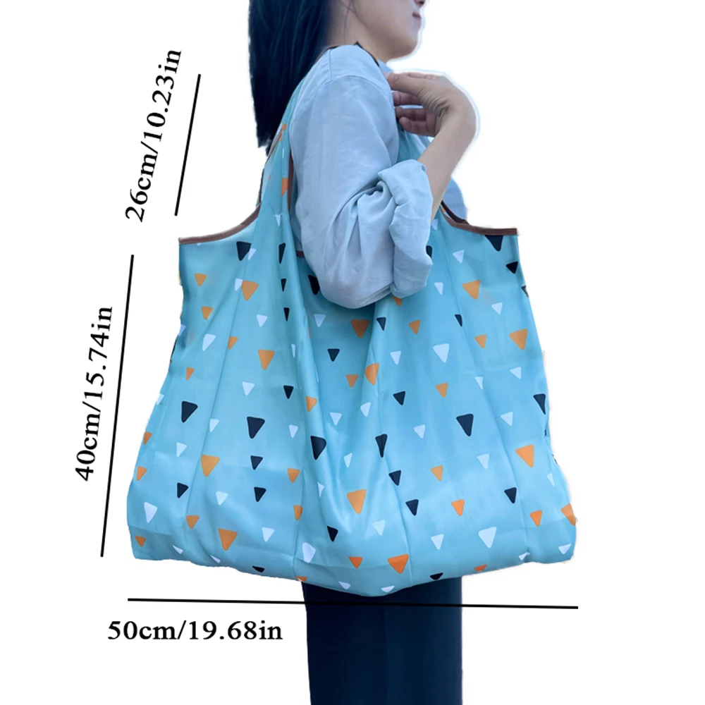 Large Tote Bag ECO Reusable Shopping Bag Flowers Animals Print Foldable Recycle Portable Shoulder Bag Handbags Pouch Storage Bag