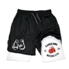 Men's compression gym shorts, boxing printed sports pants, double layered, quick drying, basketball, beach, muscle, fitness 3