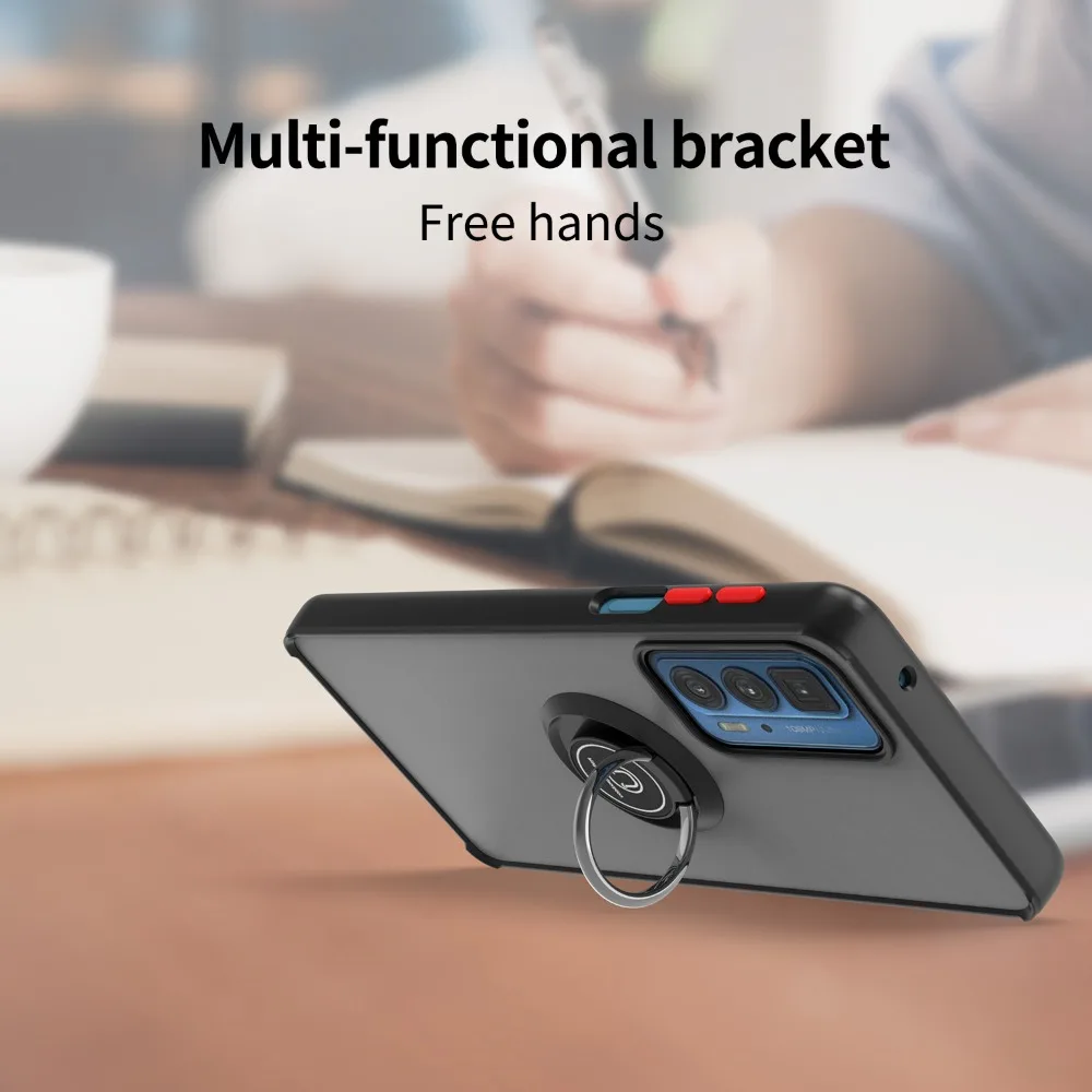 ShockProof Matte Ring Holder Phone Case with Enhanced Protection