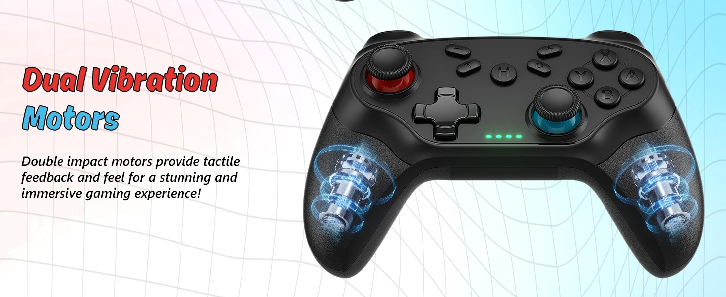 GAMROMBO Controller For Switch Oled/Lite/PC Wireless Game Joystick W/ 6-axis Gyro Turbo Vibration Gamepads Remote_voghion.com
