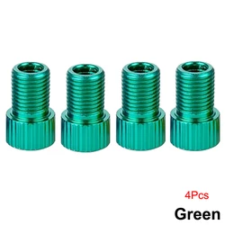 Universal Presta to Schrader Valve Adapter Set - Effortless Tire Inflation with Standard Pumps or Air Compressors (4-Pack) (Green)
