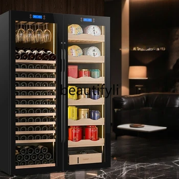 Wine Tea Cigar Cabinet Constant Temperature and Humidity Home Refrigerated Moisturizing Combination Large Cabinet Commercial