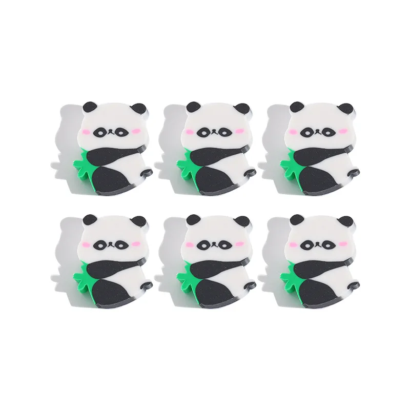 Cute Cartoon Panda Shaped Eraser Kawaii Panda Bamboo Pencil Rubber 10Pcs/Lot for Student Gift Stationery Office Supplies