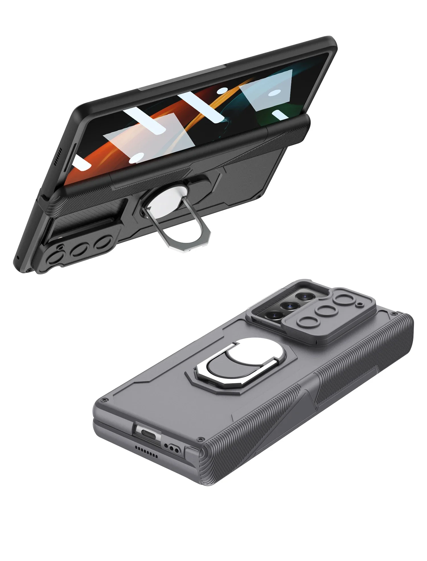 Magnetic Hinge Armor Plastic Case For Samsung Galaxy Z Fold 2 Outer Glass Protec