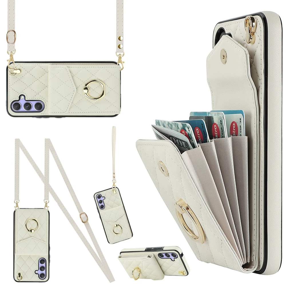 Stylish Leather Crossbody Phone Case with Lanyard