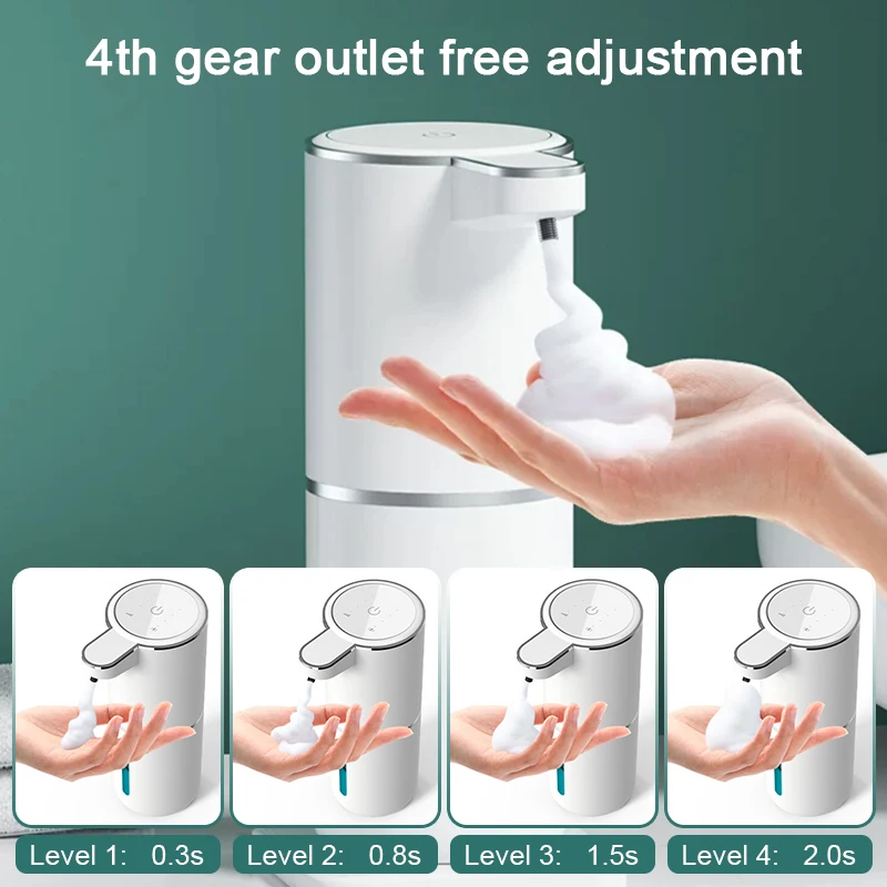 380ml Touchless Liquid Soap Dispenser Foam USB Wall Mounted Smart Display Automatic Infrared Sensor Soap Dispensers Hand Washer 4