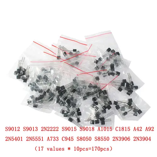 50-900PCS Transistors kit NPN PNP S8050 S8550 S9012 2N3904 2N3906 C1815 A1015 MJE13001 BC327 BC337 BC517 BC547 BC548 BC549 BC558 - Image 12
