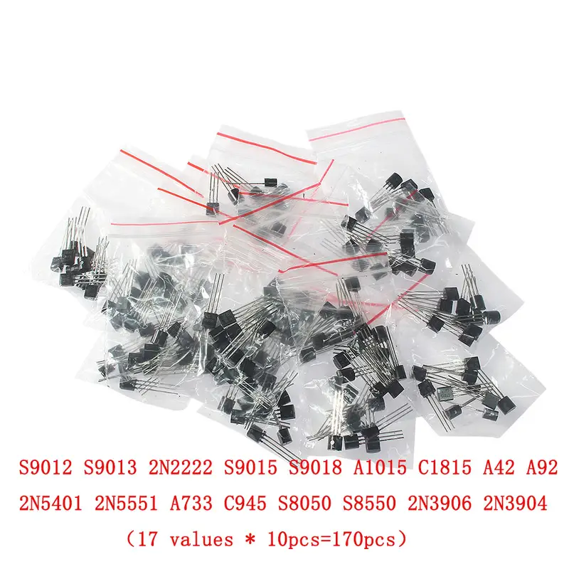 50-900PCS Transistors kit NPN PNP S8050 S8550 S9012 2N3904 2N3906 C1815 A1015 MJE13001 BC327 BC337 BC517 BC547 BC548 BC549 BC558 - Image 12