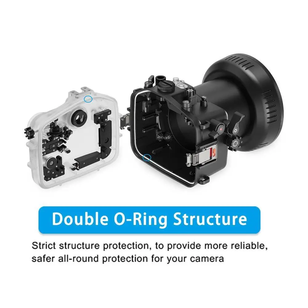 Seafrogs 40M/130FT Underwater Camera Housing For Canon EOS R6 II with Flat Port