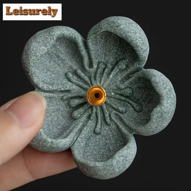 Bluestone Lotus Incense Holder Water Fountain Decoration Incense Burners Meditation Smell Distributor Censer Teaware Decoration