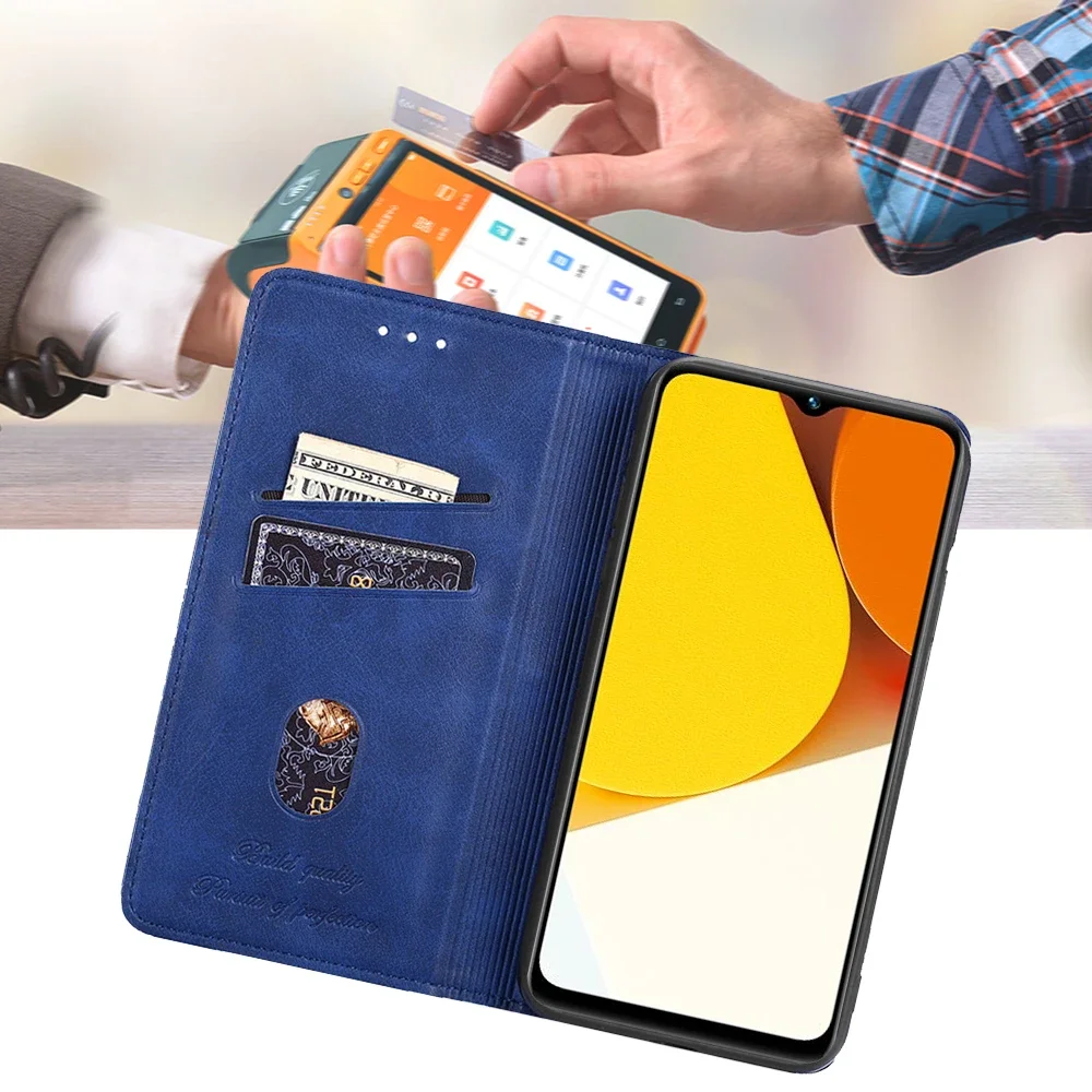 가죽 커버 카드 슬롯 홀스터 펀다 마그네틱 플립 케이스, VIVO Y35 Y35M 플러스 Y22 Y22S Y51 Y33S Y32 Y33T Y21T Y21S Y20 Y11S