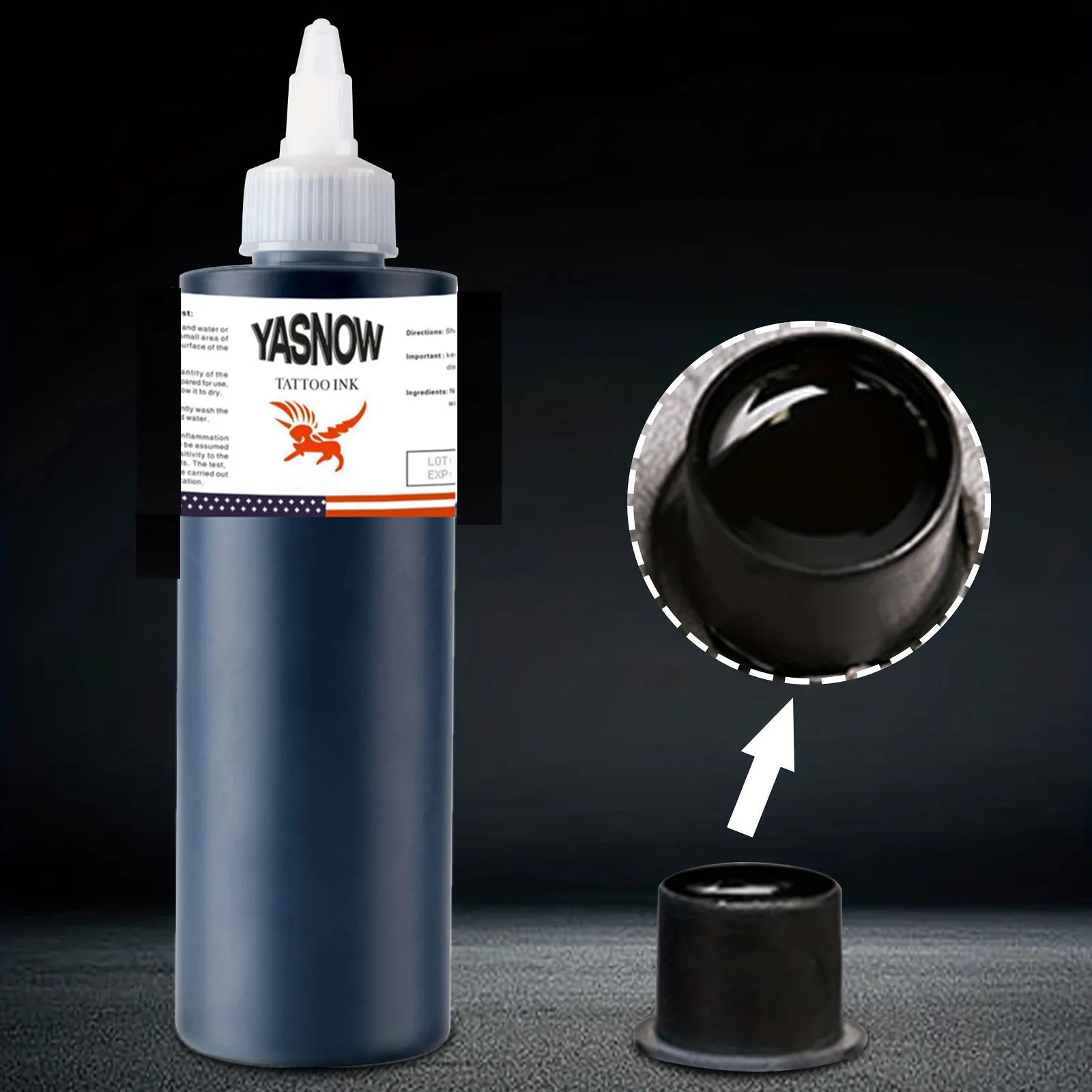 1pc 250ML Black Tattoo Ink,Professional Tattoo Pigment,Tattoo Painting Supplies, Professional Supply For Body Art.