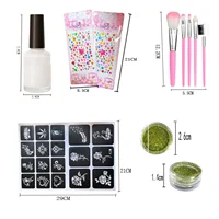 Kit de tatouages scintillants effet diamant : 31 couleurs, 6 pochoirs - Paillettes imperméables longue durée pour maquillage de scène, fêtes et créations pour enfants 6