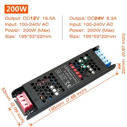 Sleek High - Efficiency LED Strip Power Supply Adapter - 24V (200W)