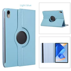 Luxury 360° Rotating PU Leather Tablet Stand Case - Shockproof & Stylish for MatePad Pro12.2 2024 (Light Blue)