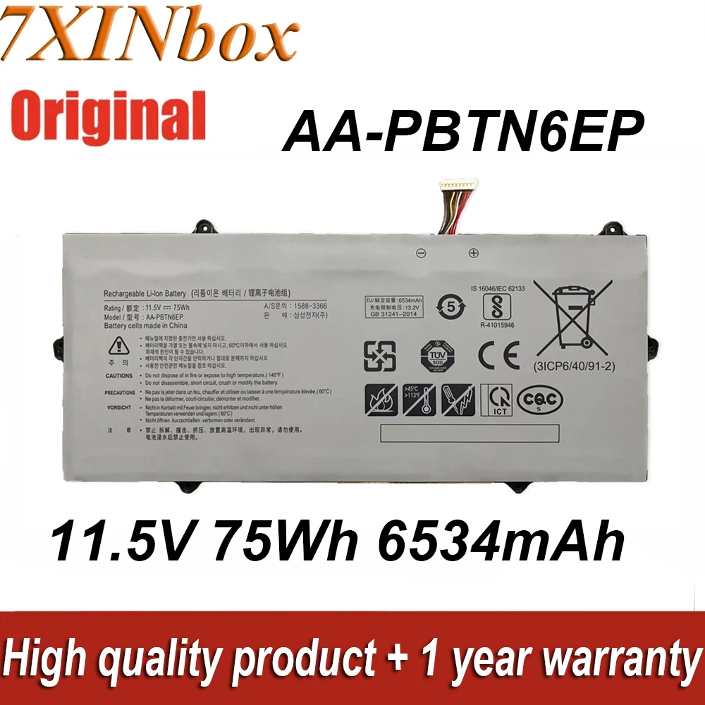 

7XINbox AA-PBTN6EP 11.5V 6534mAh Original Laptop Battery For Samsung Notebook 9 2018 NP900X5T 900X5T 900X5T-X01 900X5T-X02 Serie