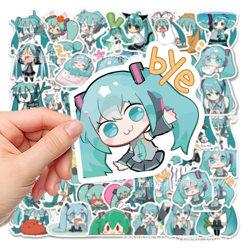 65pcs Hatsune Miku Sticker Cute Sticker Pack Skateboard Hand Account  Sticker Anime Stickers For Kids Laptop Skin Toys For Girls
