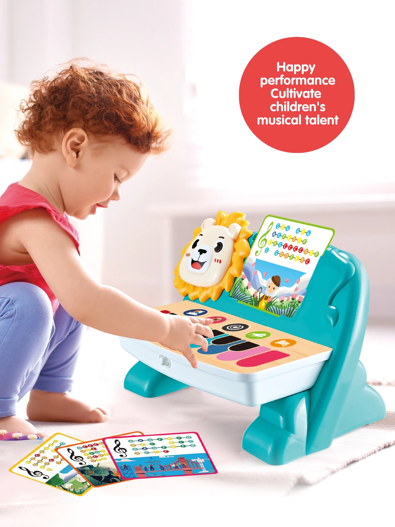 Lion touch playing piano toy, safe wireless intelligent touch electronic small piano can play music 2