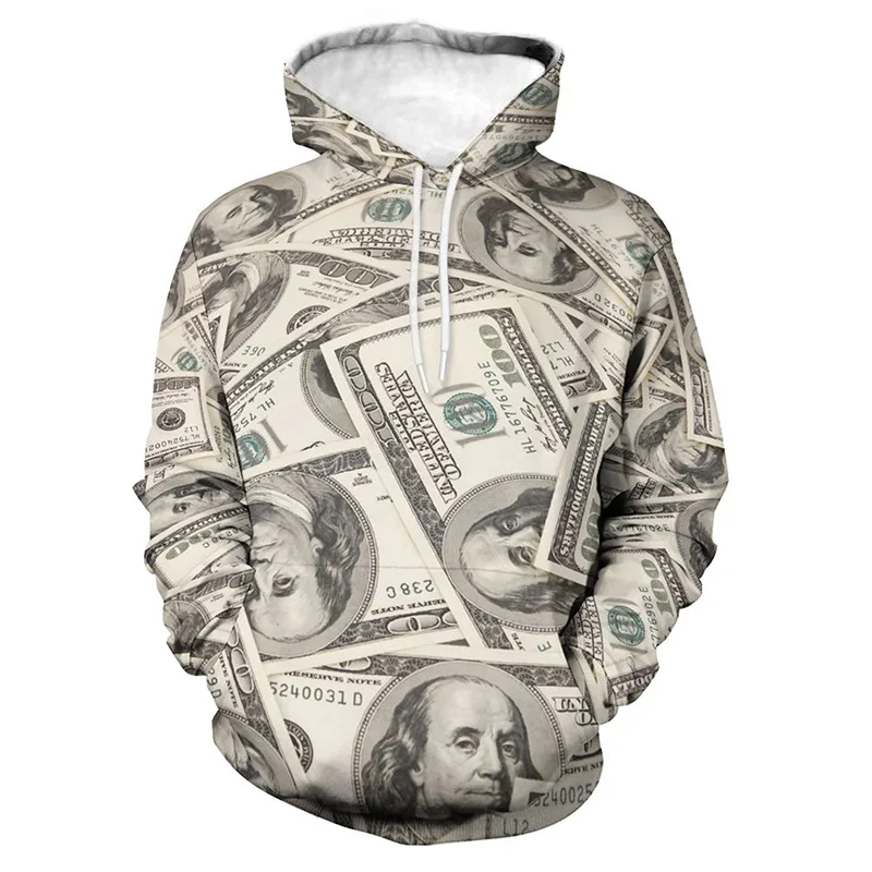 

U.S.Dollar Bills Money 3D Print Hoodies 2022 New Fashion Pullover Men Women Children Casual Cool Streetwear Swearshirts