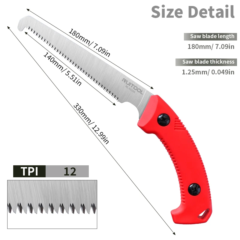 Hunting Saw High Carbon Steel 12 TPI Curved Saw Blade Triple Cut Bone Saw Outdoor-Hunting Saw with Comfortable Handle 2