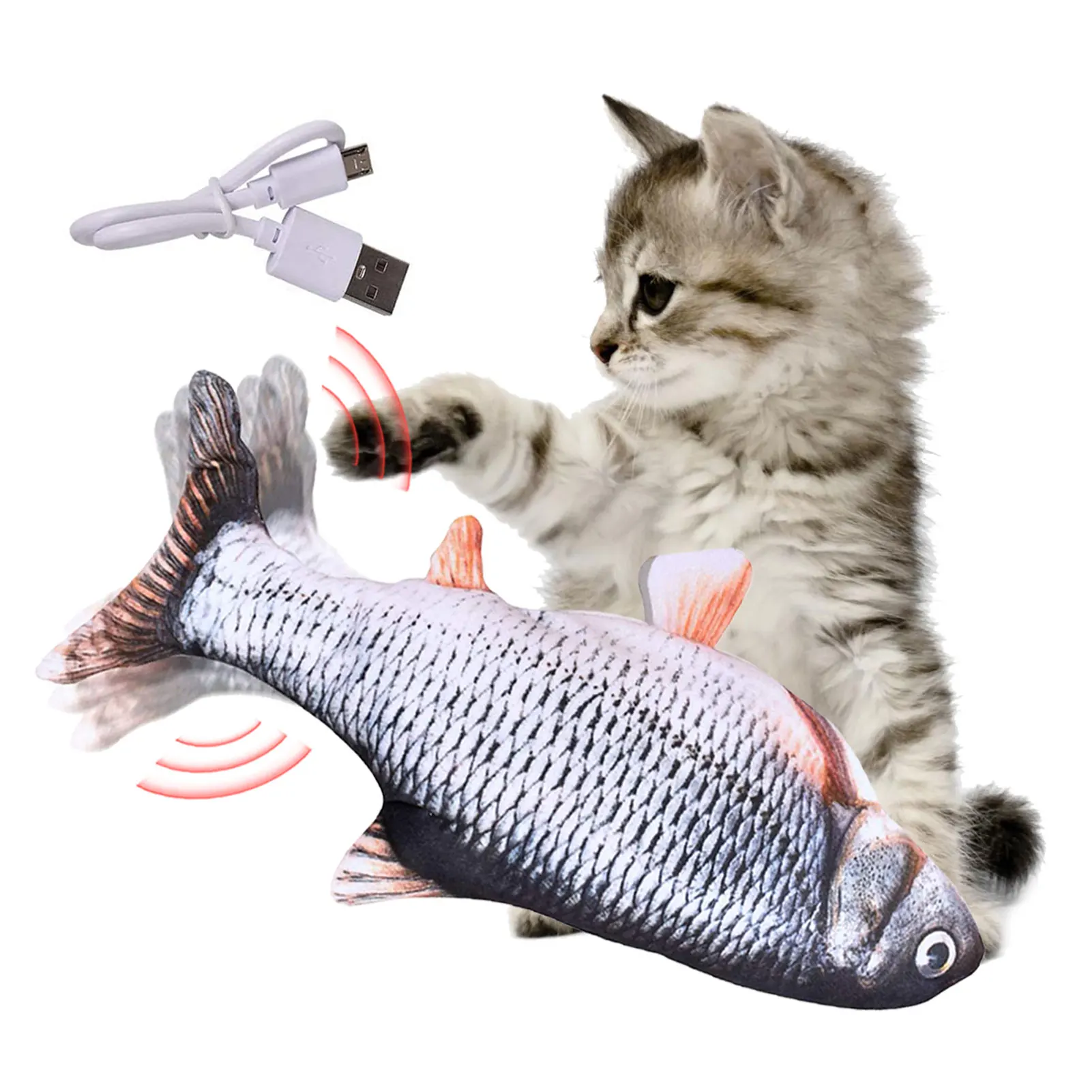 Floppy Fish Cat Toy Moving Fish Toy For Cats Interactive Flopping Cat Kicker Fish Toy Dancing
