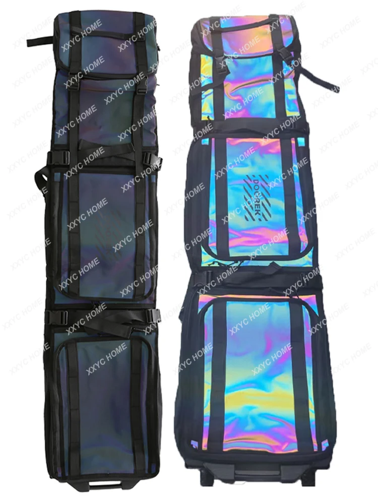 

Ski Reflector Bag with Wheels Veneer Double Dry Wet Separation Multi-Warehouse Thickening and Wear-Resistant Large Capacity