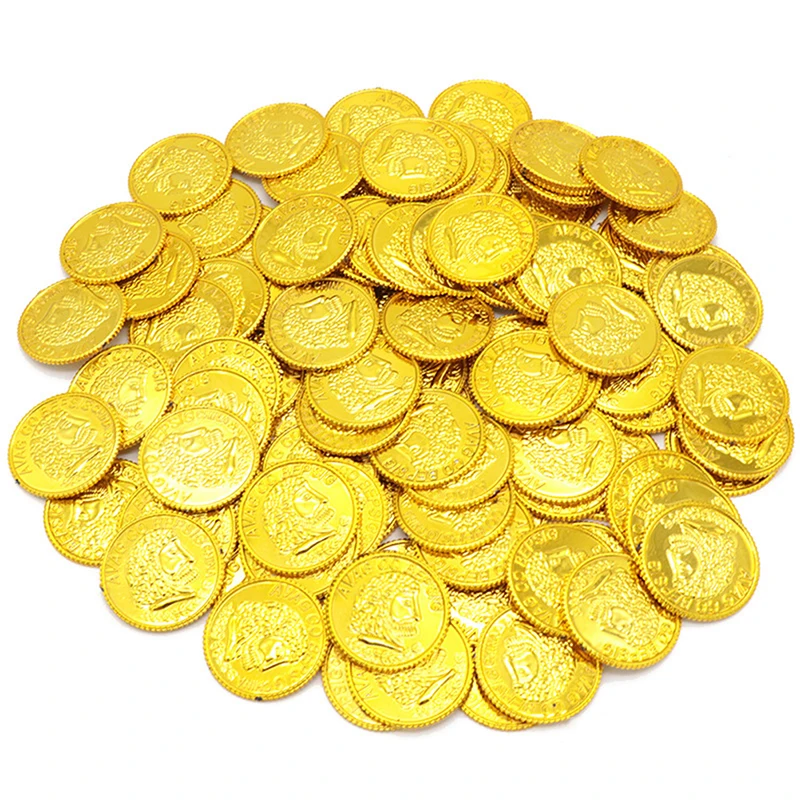 Poker Casino Chips Coin Gold Plating Plastic Spanish Treasure Game Poker Board Game Accessories 100pcs poker chips