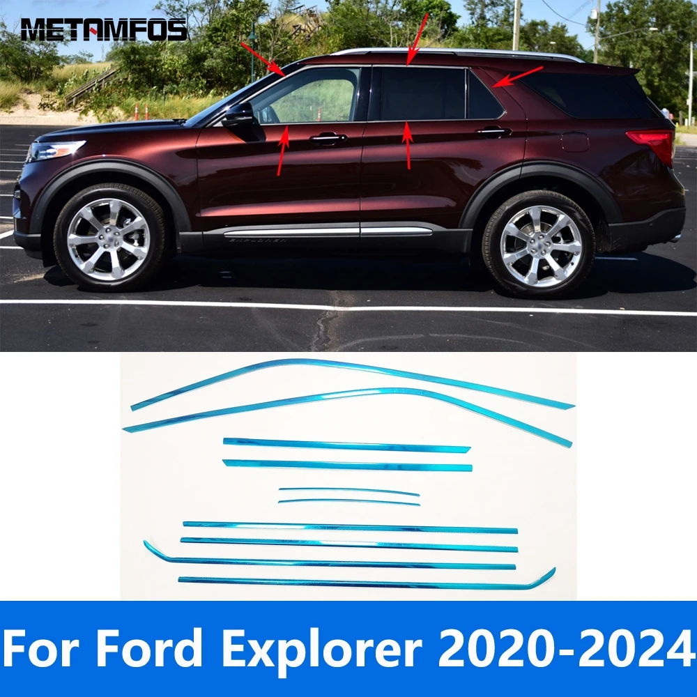 

Для Ford Explorer 2020 2021 2022 2023 2024 верхний + нижний порог окна рамка Крышка молдинг отделка внешние аксессуары автостайлинг