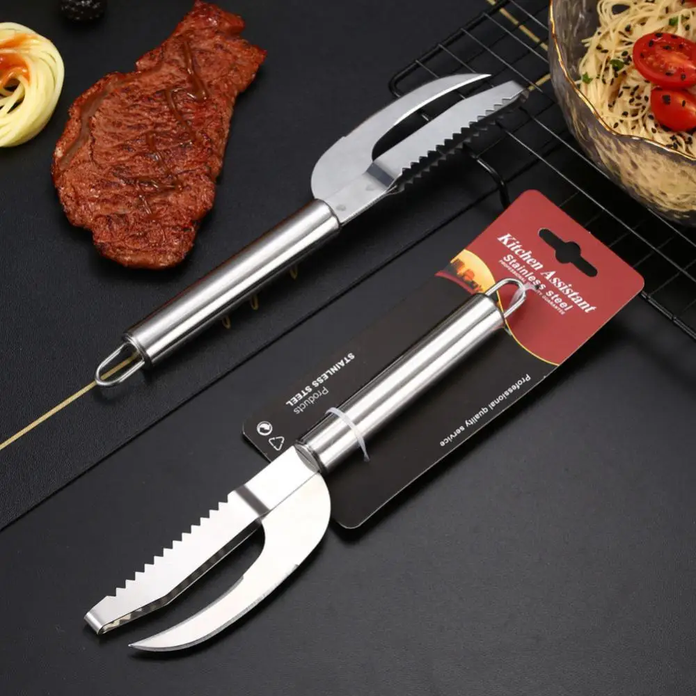 Stainless Fish Scale Remover Fash Fish Scraper Scaler Double-row Skin Cleaner Remove Knife Cleaning Tools Bone Peeler