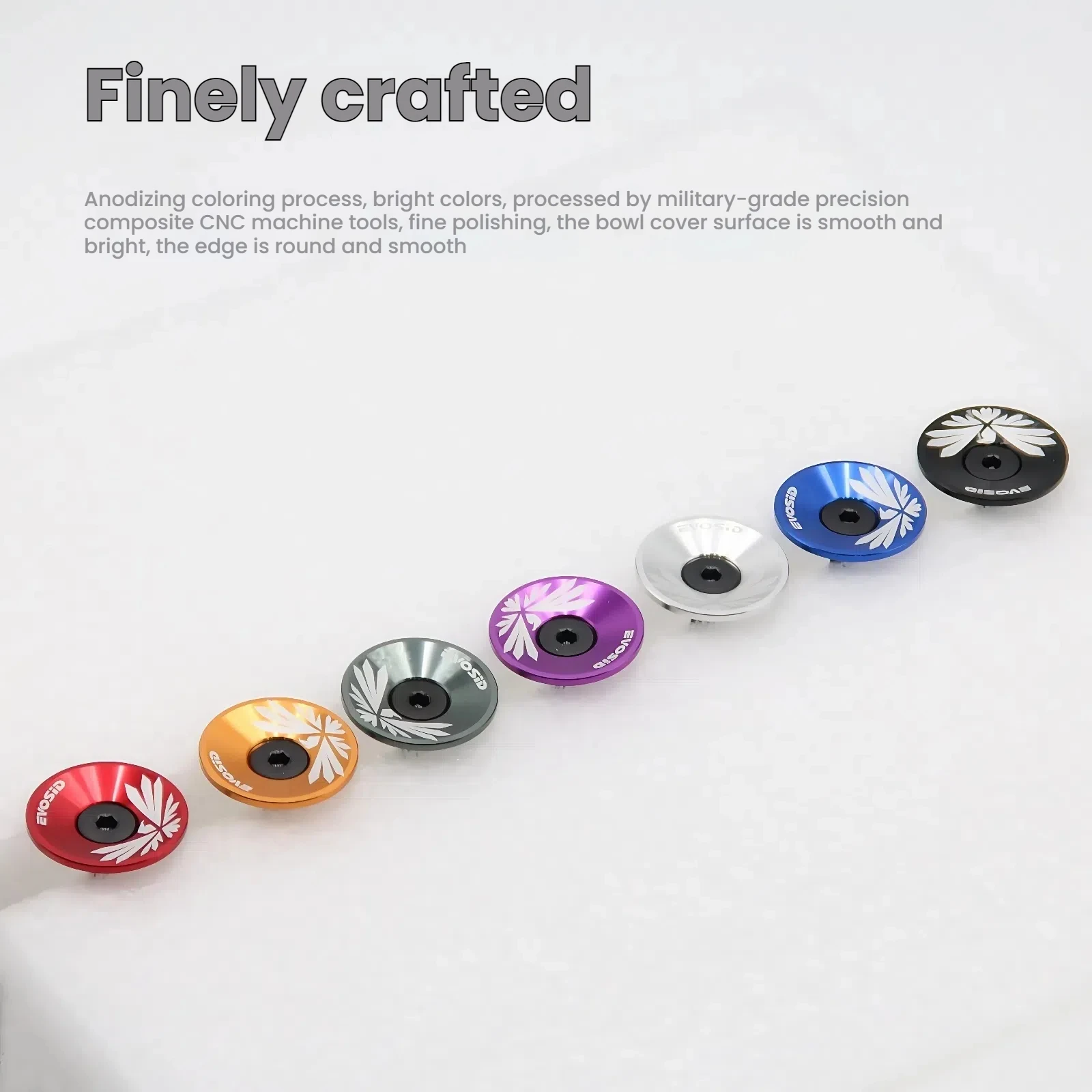 Bike Stem Cover EVOSID Aluminium Alloy Stem Top Cap 5.8g Ultra Light Headset Cover With Screw for 28.6mm Front Fork