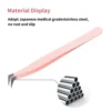 GEMERRY 1 PC Eyelash Tweezers With Fiber Tips Pink Professional Steel High Precision for Volume Fans Lashes Extensions Makeup 4