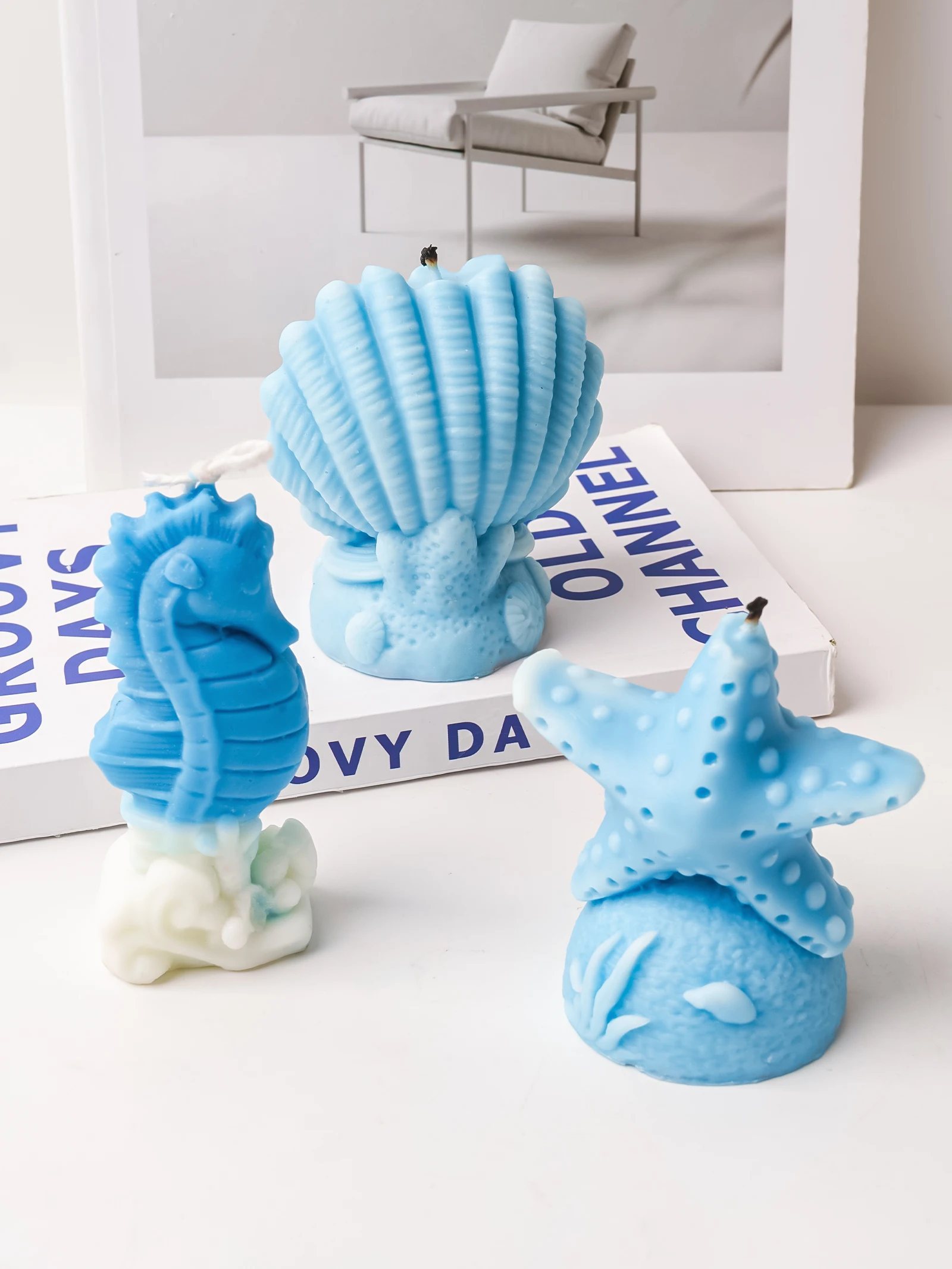 Description Picture 6 of itemDIY Starfish Sea Horse Silicone Molds Creative Candle Making Supplies Handmade Soap 3D Shell Ornaments Crafts Resin Mold Kit