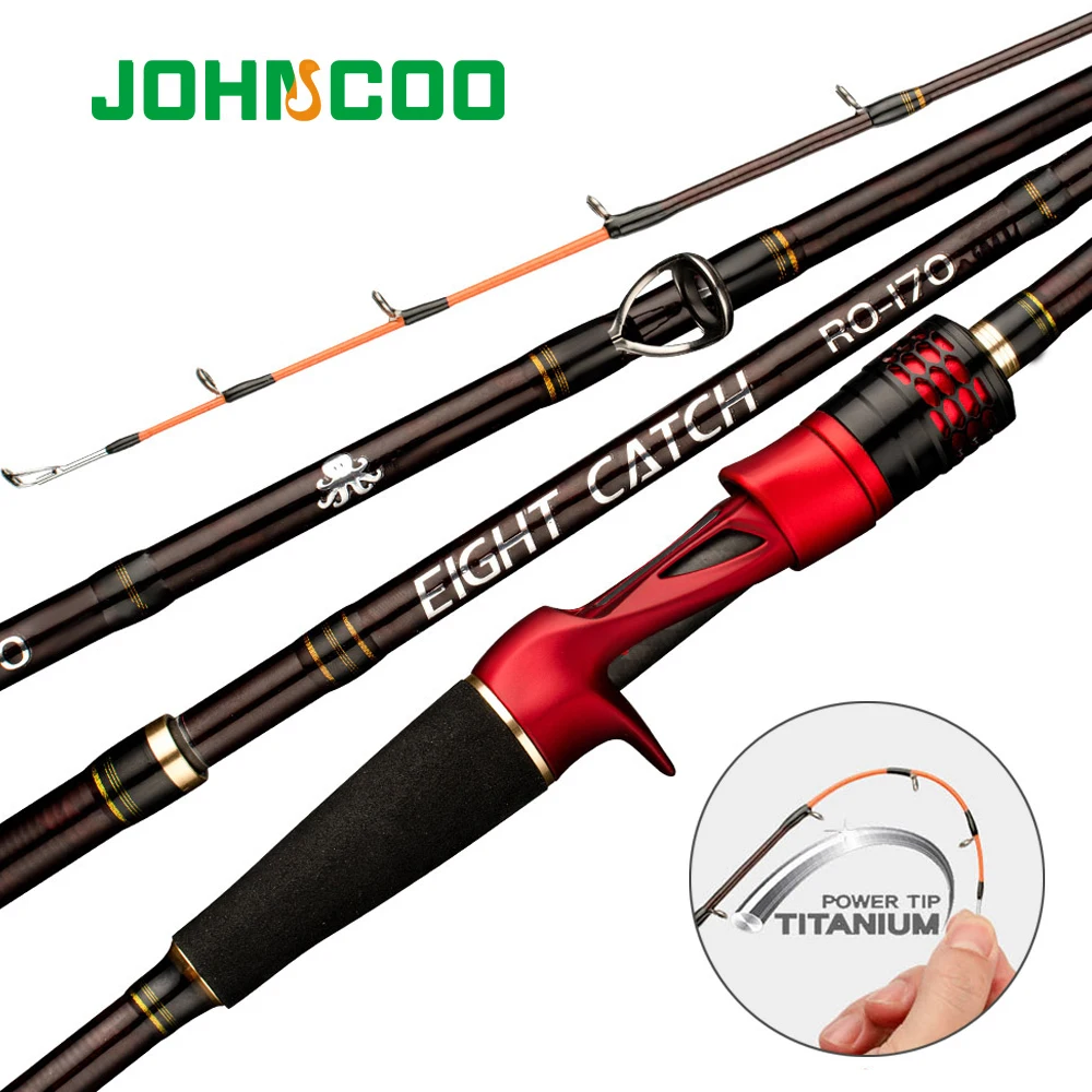 Canne Octopus Jigging 1.7m Carbone H Power avec scion titane pour pêche en bateau haute qualité