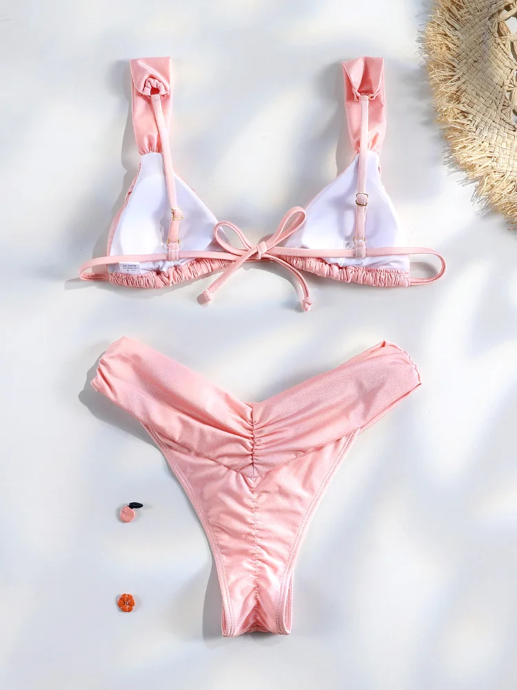 Set Bikini Sexy con Pieghe - Vista laterale