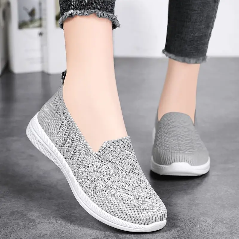 Zapatillas Deportivas Mujer 2026 - Malla Tejida, Ligeras, Planas, Transpirables Y Con Brillo