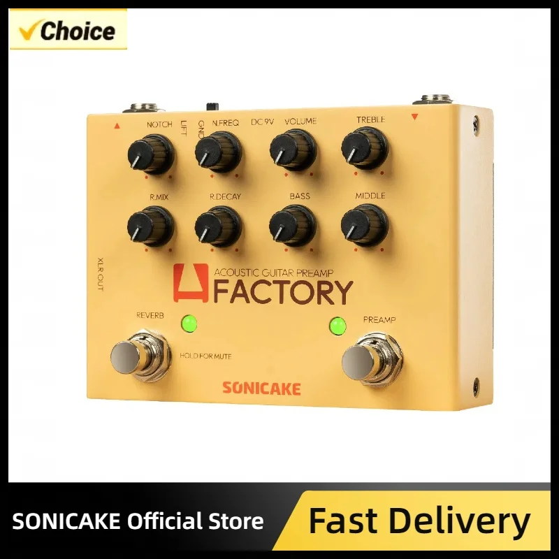 SONICAKE プリアンプ＆リバーブ アコギ エフェクター A Factory SONICAKE A Factory: Acoustic Instruments Preamp with Digital