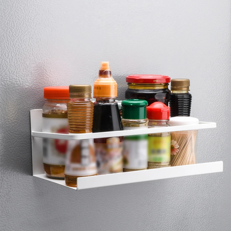 1PC magnetic refrigerator side rack Spice rack Seasoning rack Household refrigerator Magnetic shelves save kitchen space 3