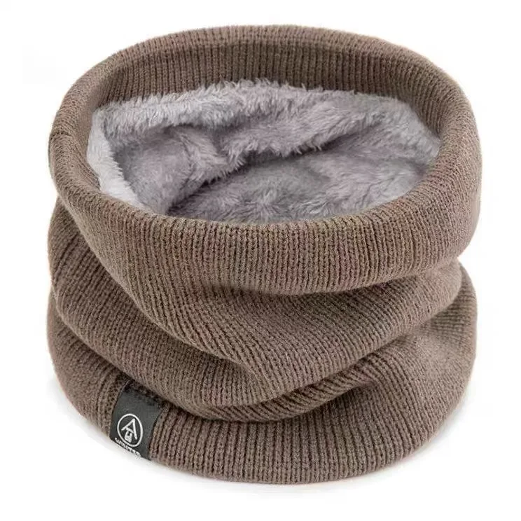 Men's and women's knitted solid color scarf Warm thickened neck scarf Ski mask cold warm Ski hiking bike