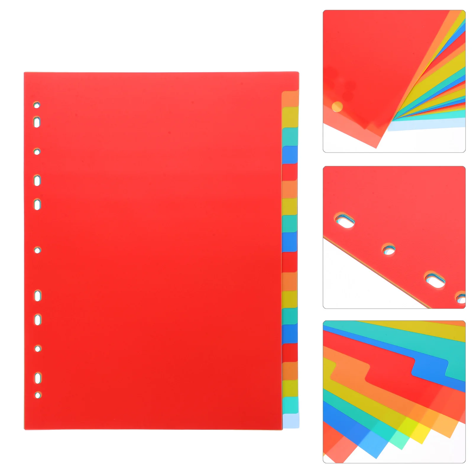 20 Index Dividers A4 11 Hole PP Notebook Tabs Separators Binder Divider Detachable Binder Dividers File Folders - 4