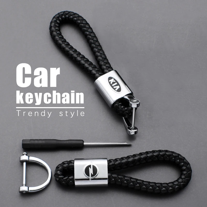 Leather Metal Car Keychain Keyring Purse Bag Key Ring For BMW Audi Lexus Toyota 