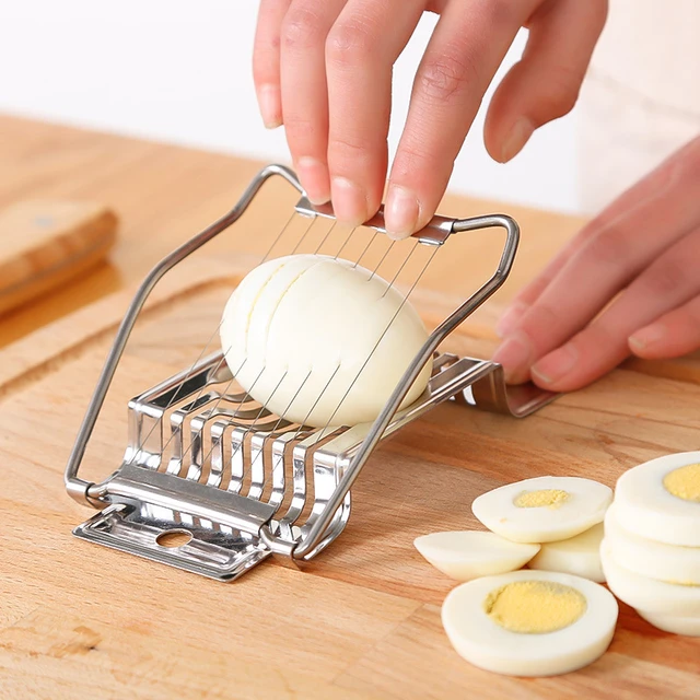 Heavy Duty Metal Egg Slicer Egg Cutter Multipurpose Stainless Steel Wire Egg Slicer for Cutting Boiled Eggs, Size: 15