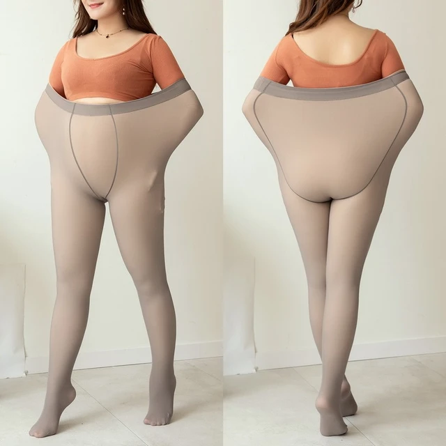 Fleece Lined Tights Skin Color Plus Size